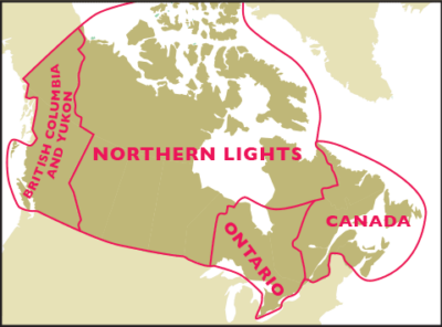 Map of the Ecclesiastical Provinces of the Anglican Church of Canada